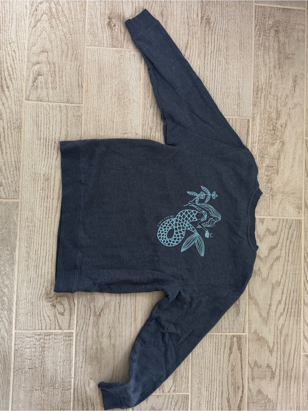 Girl’s women xs Mermaid Navy Crewneck Sweatshirt - Blue
